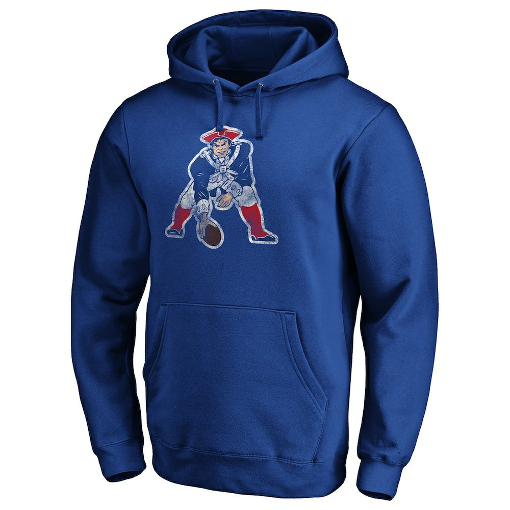 New England Patriots Throwback Logo Pullover Hoodie - Royal Hoodies