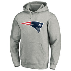 New England Patriots Primary Logo Fitted Pullover Hoodie - Heather Gray Hoodies