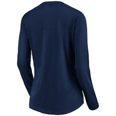 New England Patriots Women's Primary Team Logo Long Sleeve V-Neck T-Shirt - Navy T-shirts