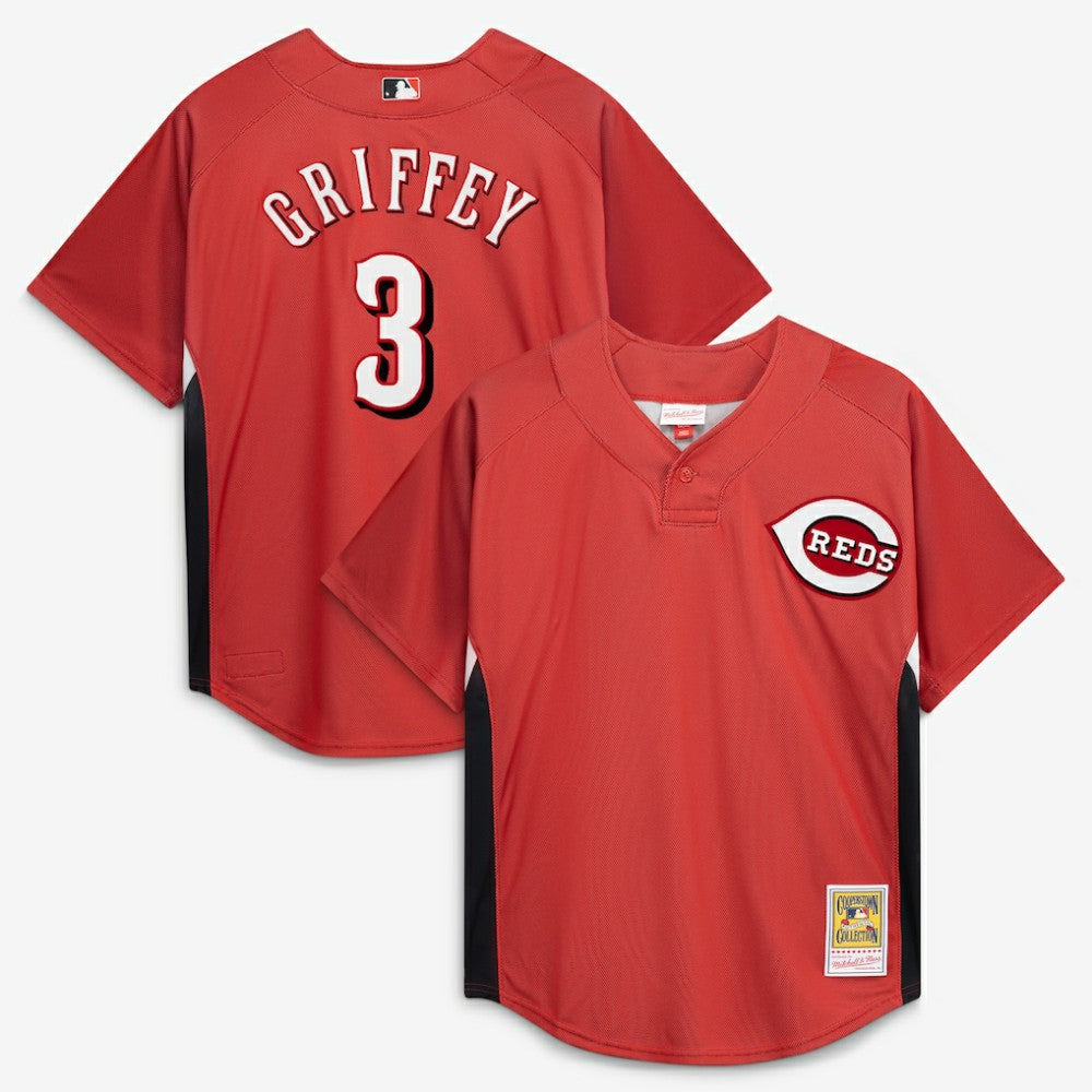 Ken Griffey Jr. Cincinnati Reds Mitchell & Ness Authentic Batting Practice Jersey - Red Jerseys