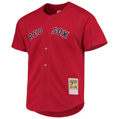David Ortiz Boston Red Sox Mitchell & Ness Cooperstown Collection Mesh Batting Practice Button-Up Jersey - Red Jerseys