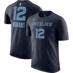 Ja Morant Memphis Grizzlies Icon 2022/23 Name & Number T-Shirt Navy - Nike
