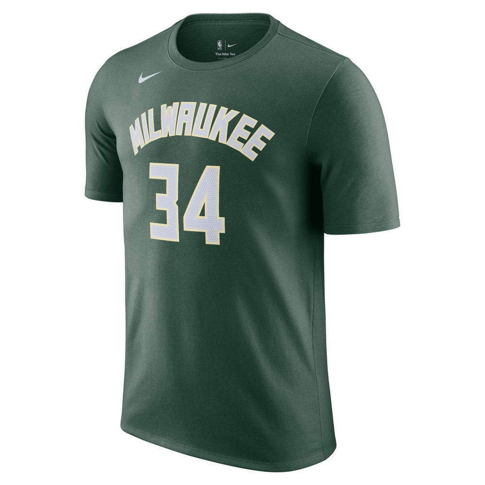 Giannis Antetokounmpo Milwaukee Bucks Icon 2022/23 Name & Number T-Shirt Hunter Green - Nike outlet