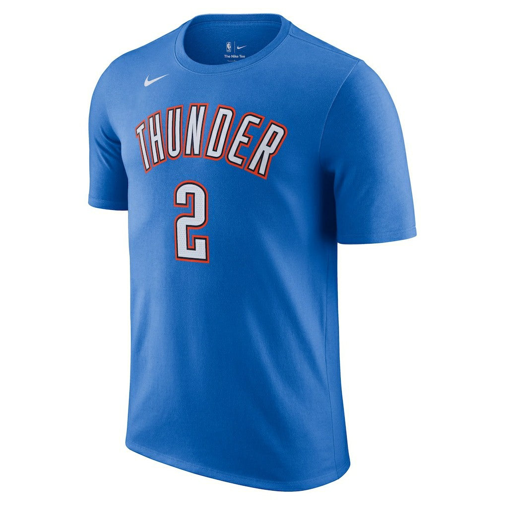 Shai Gilgeous-Alexander Oklahoma City Thunder Icon 2022/23 Name & Number T-Shirt Blue - Nike