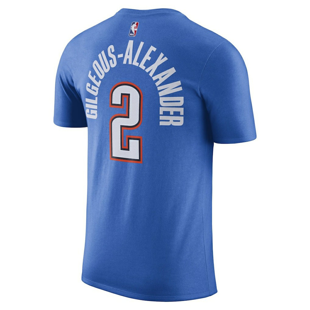 Shai Gilgeous-Alexander Oklahoma City Thunder Icon 2022/23 Name & Number T-Shirt Blue - Nike
