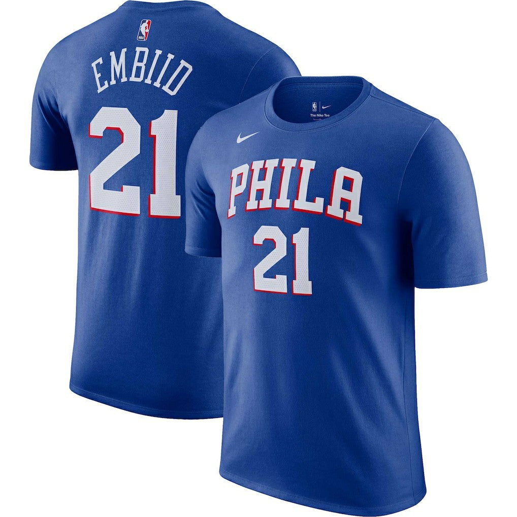 Joel Embiid Philadelphia 76ers Icon 2022/23 Name & Number T-Shirt Royal - Nike