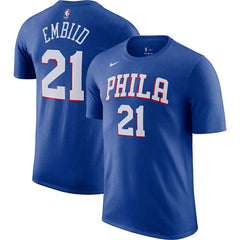 Joel Embiid Philadelphia 76ers Icon 2022/23 Name & Number T-Shirt Royal - Nike