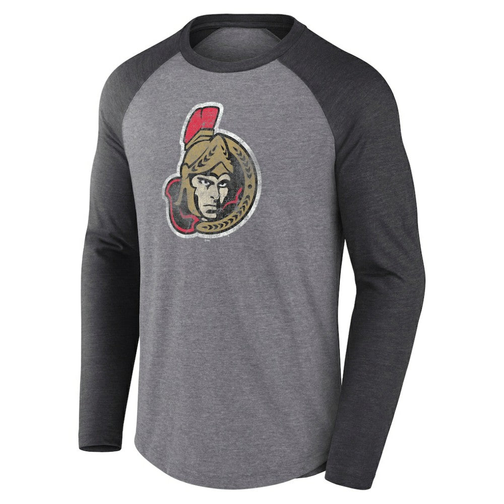 Ottawa Senators Fanatics Special Edition Long Sleeve Tri-Blend Raglan T-Shirt - Heather Gray | US 4659622