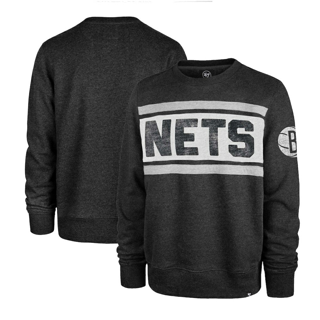 Brooklyn Nets '47 Tribeca Emerson Pullover Sweatshirt Heather Black - 47 brand outlet