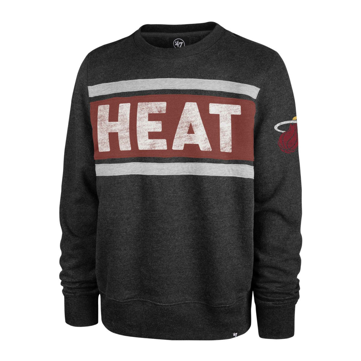 Miami Heat '47 Tribeca Emerson Pullover Sweatshirt Heather Black - 47 brand