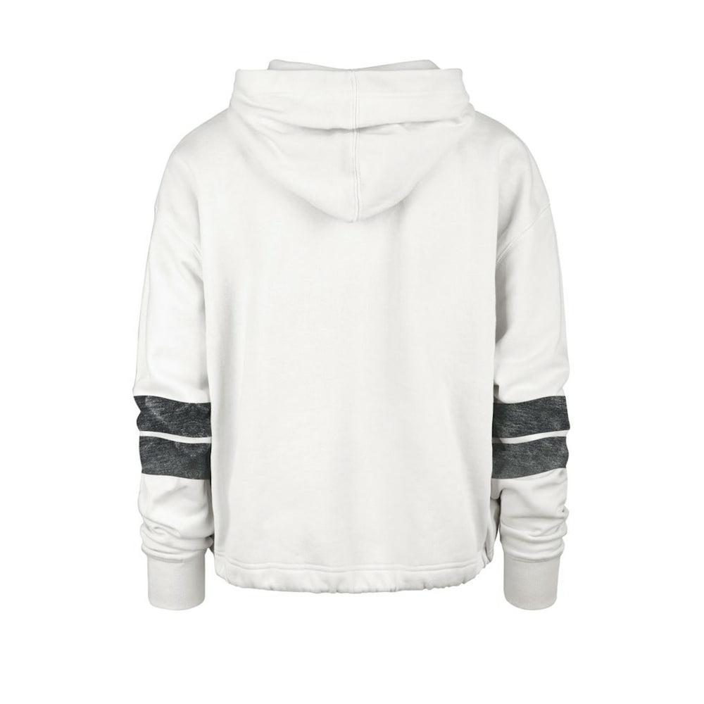 Brooklyn Nets '47 Women's Emerson Stripe Cropped Pullover Hoodie Cream - 47 brand