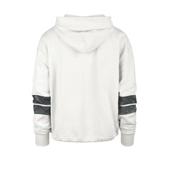 Brooklyn Nets '47 Women's Emerson Stripe Cropped Pullover Hoodie Cream - 47 brand