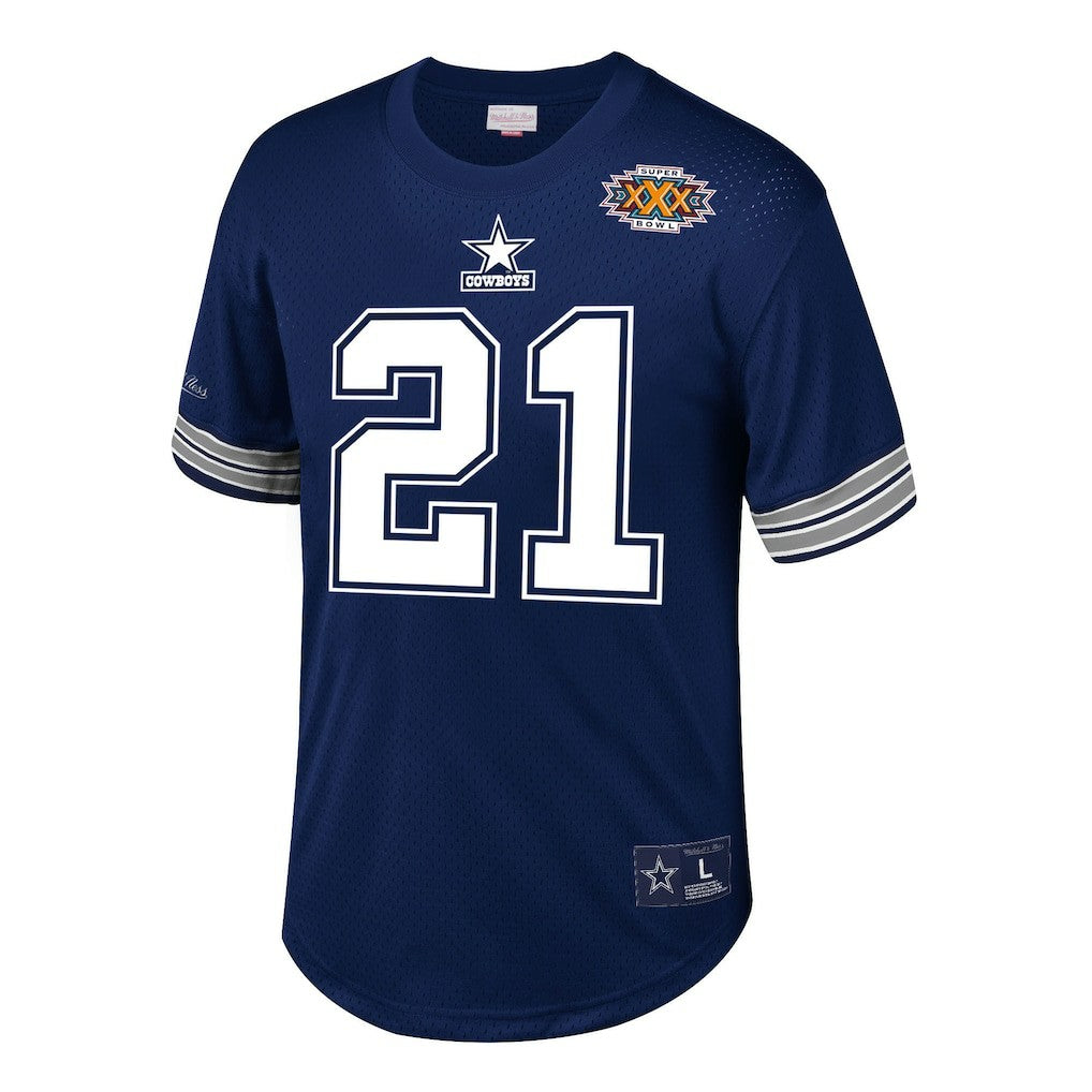 Deion Sanders Dallas Cowboys Retired Player Name & Number Mesh Top - Navy Tops