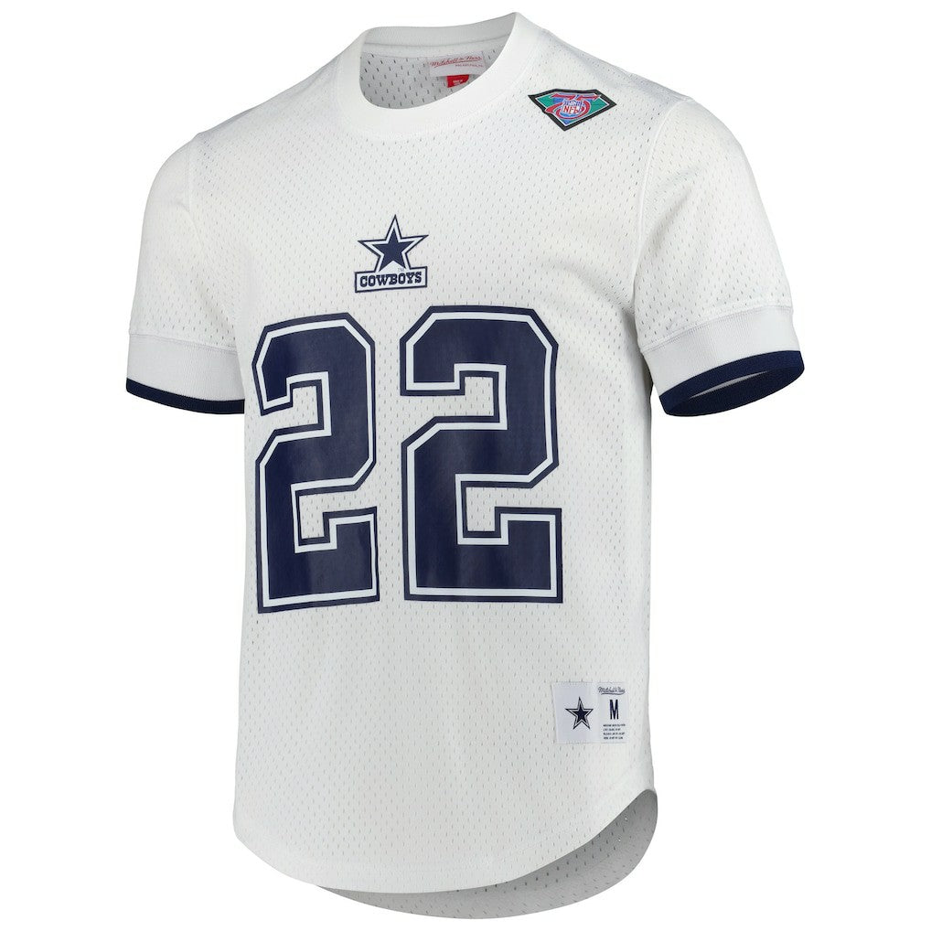 Emmitt Smith Dallas Cowboys Retired Player Name & Number Mesh Top - White Tops