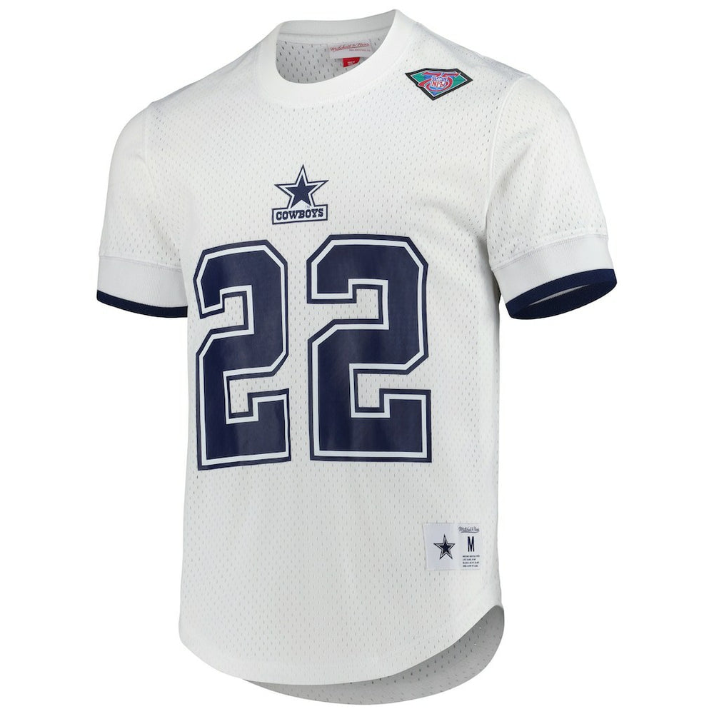 Emmitt Smith Dallas Cowboys Retired Player Name & Number Mesh Top - White Tops