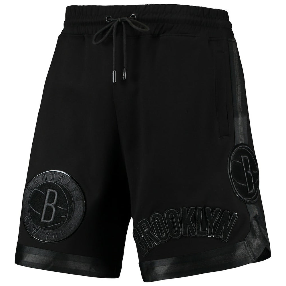 Brooklyn Nets Pro Standard Triple Black Gloss Logo Shorts