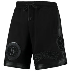 Brooklyn Nets Pro Standard Triple Black Gloss Logo Shorts