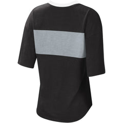 Chicago White Sox Touch Women's Lead Off Notch Neck T-Shirt - Black/Silver T-shirts