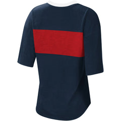 Minnesota Twins Touch Women's Lead Off Notch Neck T-Shirt - Navy/Red T-shirts