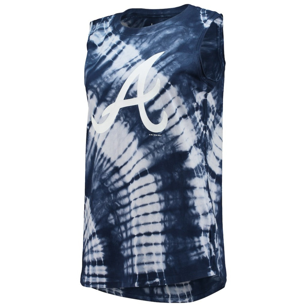 Atlanta Braves Touch Women's Money Ball Tie-Dye Tank Top - Navy Tanks