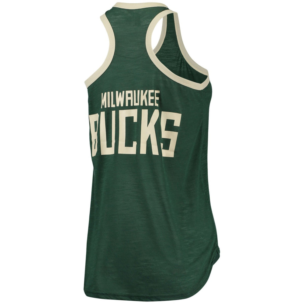 Milwaukee Bucks G-III Sports by Carl Banks Women's Showdown Scoop-Neck Racerback Tank Top Hunter Green
