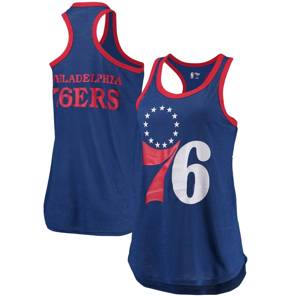 Philadelphia 76ers G-III Sports by Carl Banks Women's Showdown Scoop-Neck Racerback Tank Top Royal outlet