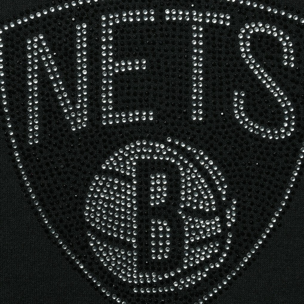 Brooklyn Nets DKNY Sport Women's Carrie Rhinestone Pullover Sweatshirt Black outlet