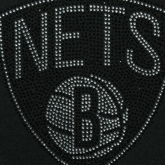Brooklyn Nets DKNY Sport Women's Carrie Rhinestone Pullover Sweatshirt Black outlet