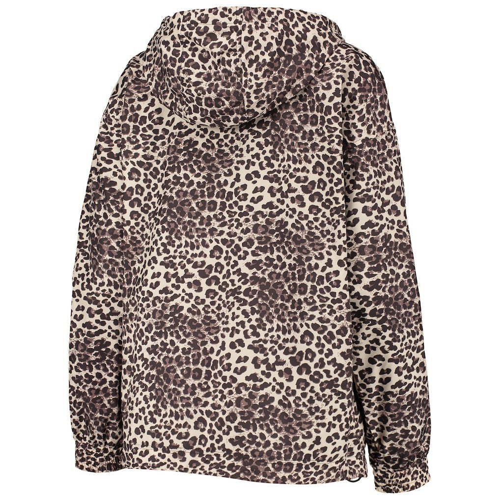 Philadelphia 76ers DKNY Sport Women's Gabriella Windbreaker Half-Zip Hoodie Leopard