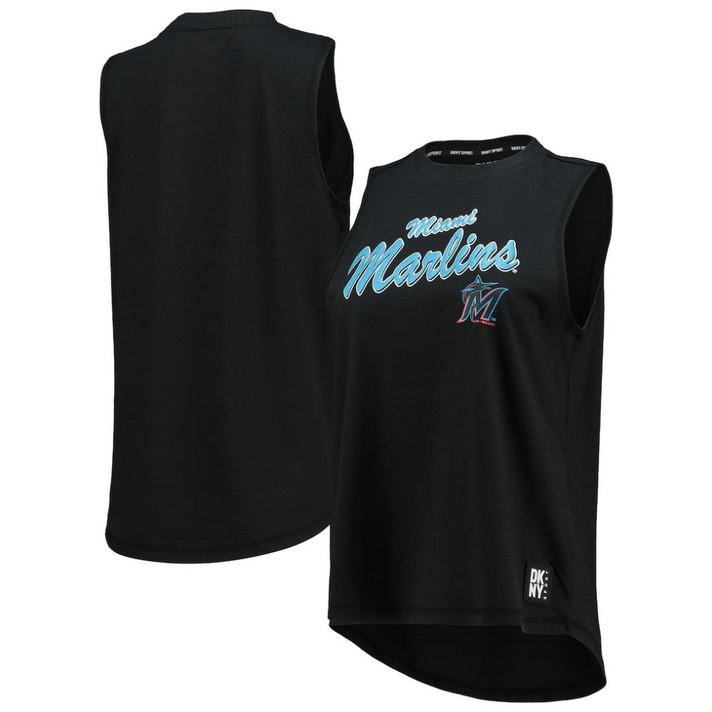 Miami Marlins DKNY Sport Women's Marcie Tank Top - Black Tanks