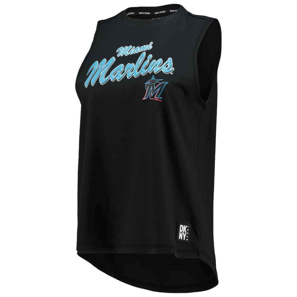 Miami Marlins DKNY Sport Women's Marcie Tank Top - Black Tanks