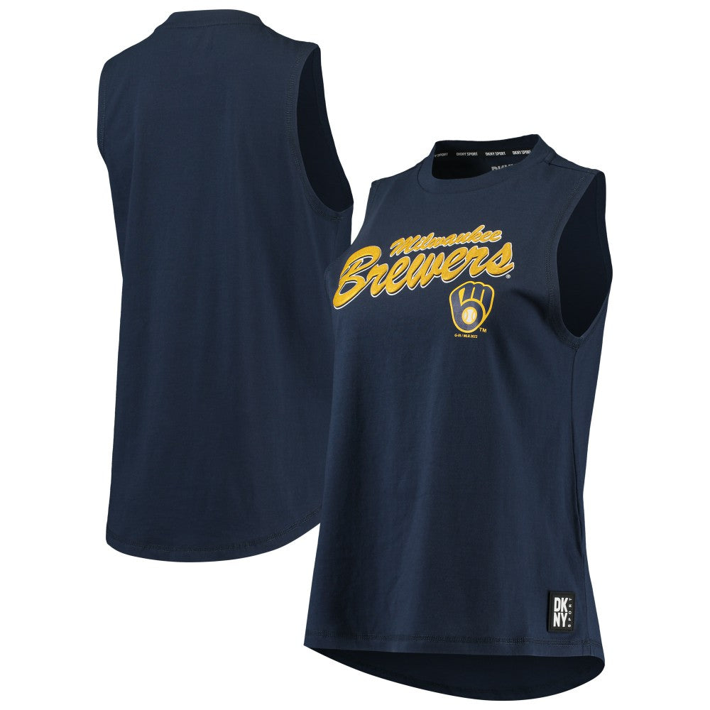Milwaukee Brewers DKNY Sport Women's Marcie Tank Top - Navy Tanks