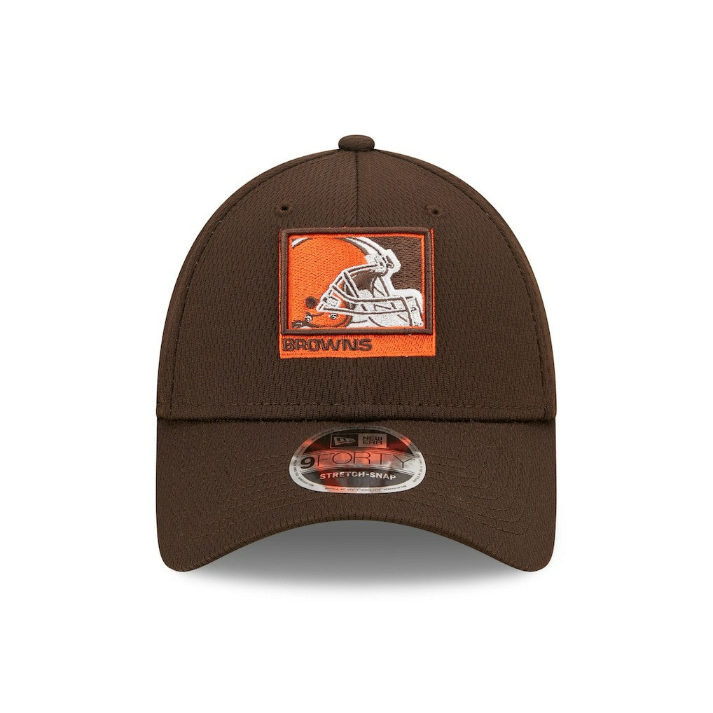Cleveland Browns New Era Framed AF 9FORTY Snapback Hat - Brown Hats