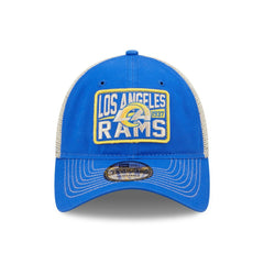 Los Angeles Rams New Era Devoted Trucker 9TWENTY Snapback Hat - Royal/Natural Hats