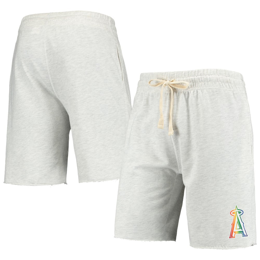 Los Angeles Angels Concepts Sport Mainstream Logo Terry Tri-Blend Shorts - Oatmeal Shorts