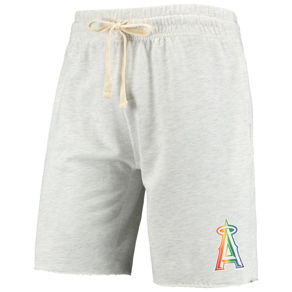 Los Angeles Angels Concepts Sport Mainstream Logo Terry Tri-Blend Shorts - Oatmeal Shorts