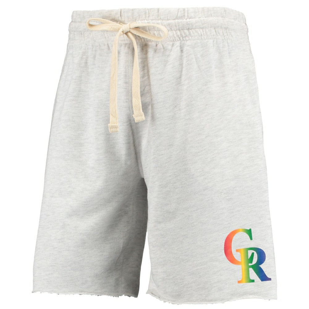 Colorado Rockies Concepts Sport Mainstream Logo Terry Tri-Blend Shorts - Oatmeal Shorts