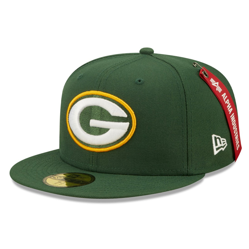 Green Bay Packers New Era x Alpha Industries Alpha 59FIFTY Fitted Hat - Green Hats