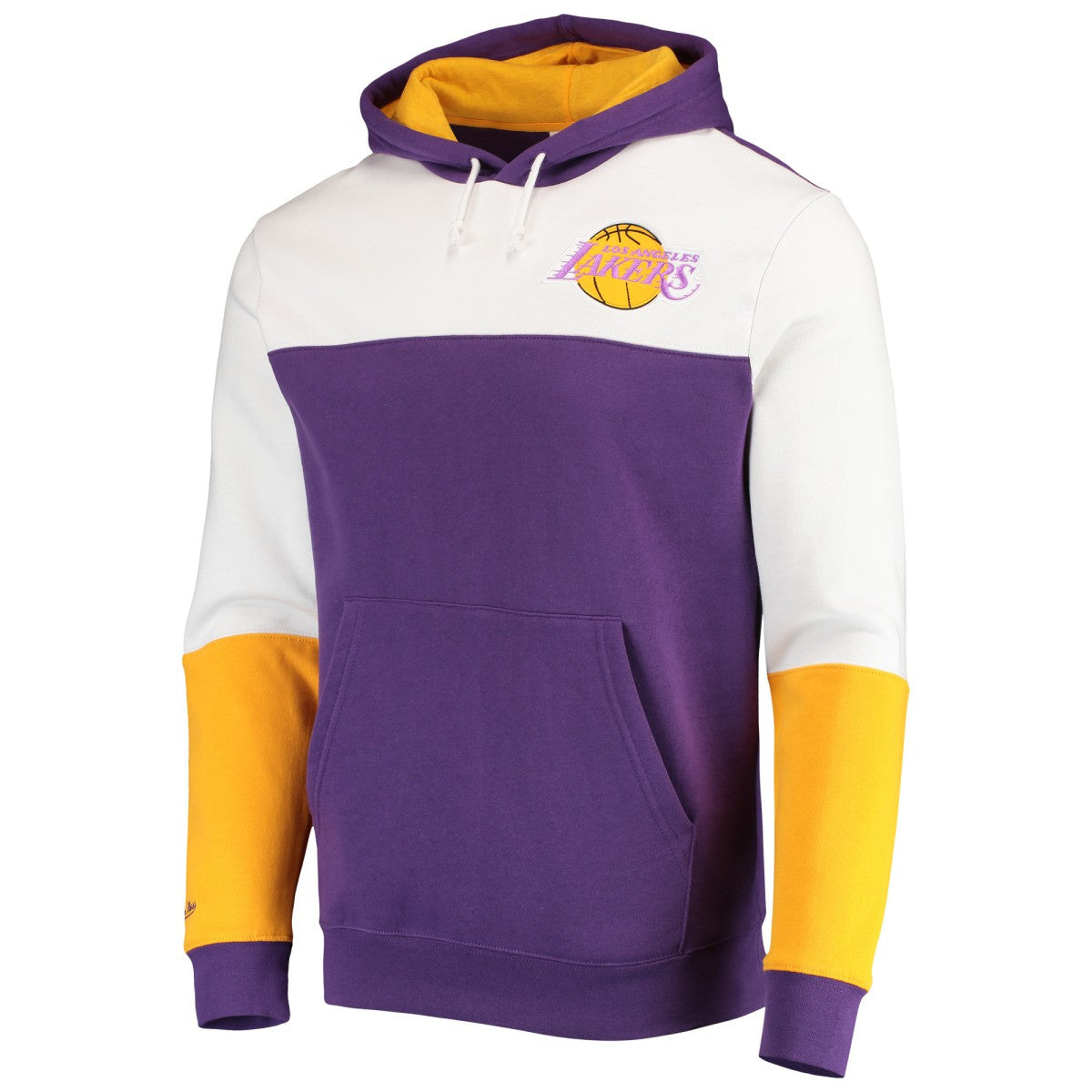 Los Angeles Lakers Hardwood Classics Fusion 2.0 Colorblock Pullover Hoodie Purple - Mitchell & Ness