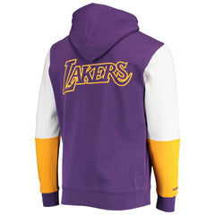Los Angeles Lakers Hardwood Classics Fusion 2.0 Colorblock Pullover Hoodie Purple - Mitchell & Ness