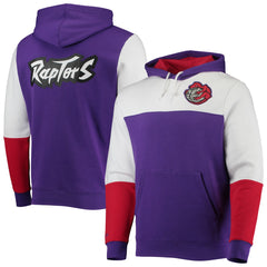 Toronto Raptors Hardwood Classics Fusion 2.0 Colorblock Pullover Hoodie Purple - Mitchell & Ness