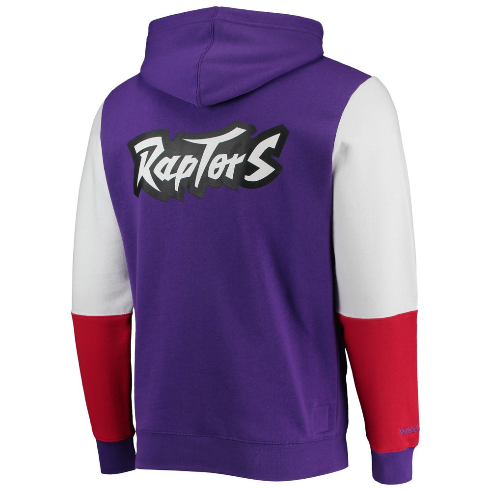 Toronto Raptors Hardwood Classics Fusion 2.0 Colorblock Pullover Hoodie Purple - Mitchell & Ness