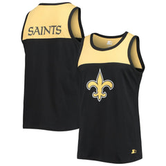 New Orleans Saints Starter Team Touchdown Fashion Tank Top - Black/Gold Tops
