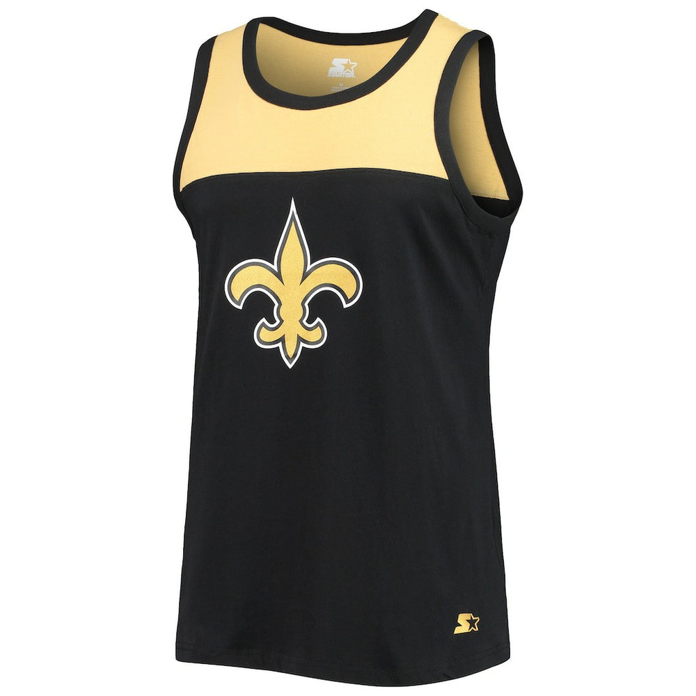 New Orleans Saints Starter Team Touchdown Fashion Tank Top - Black/Gold Tops