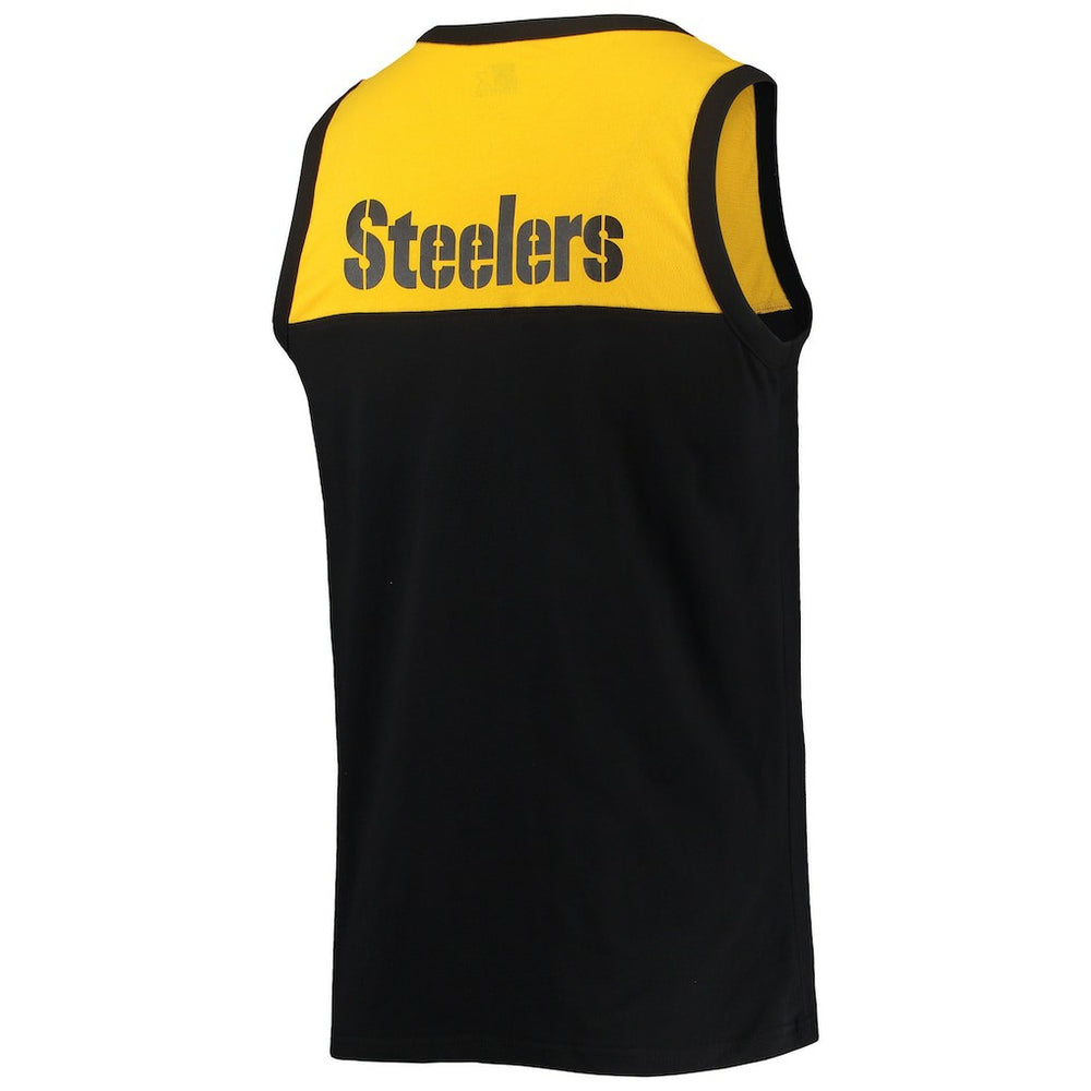 Pittsburgh Steelers Starter Team Touchdown Fashion Tank Top - Black/Gold Tops