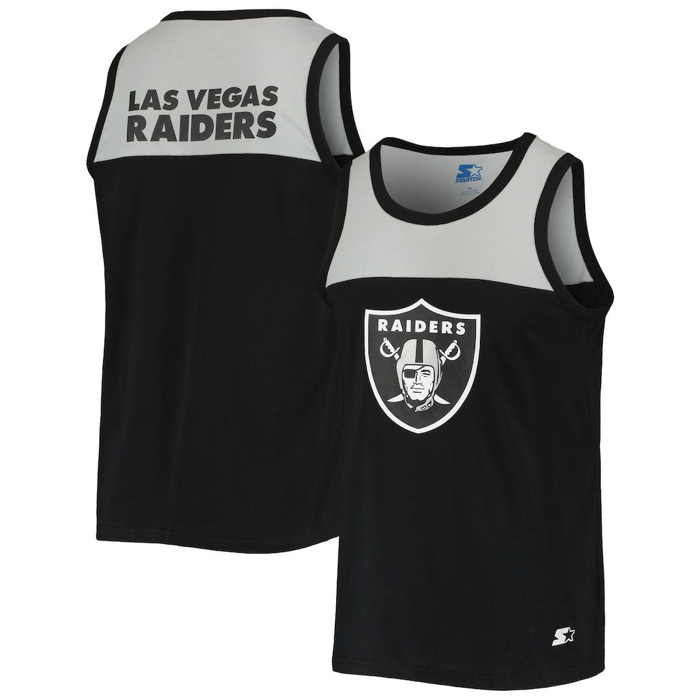 Las Vegas Raiders Starter Team Touchdown Fashion Tank Top - Black/Silver Tops