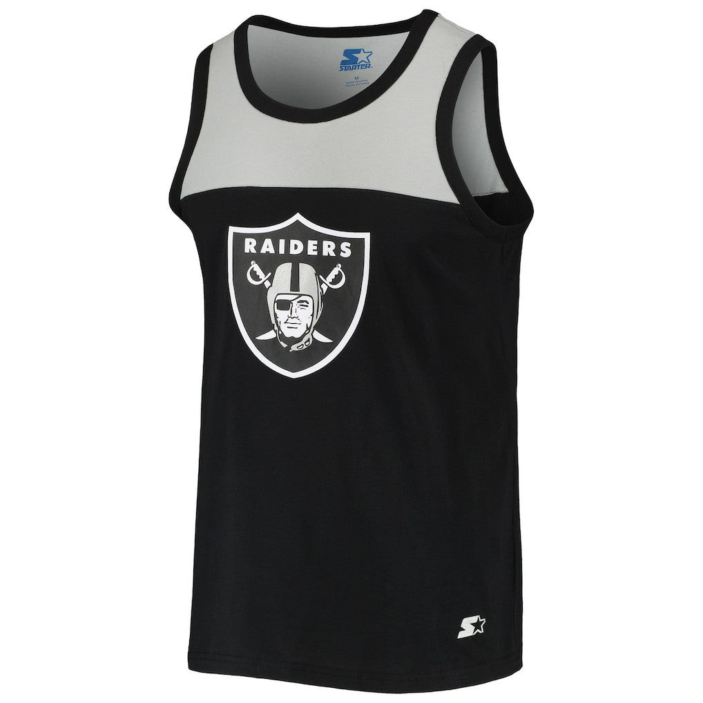 Las Vegas Raiders Starter Team Touchdown Fashion Tank Top - Black/Silver Tops