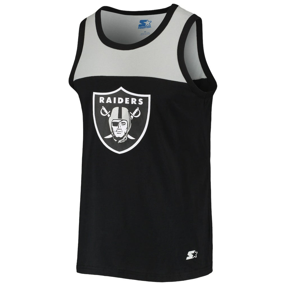 Las Vegas Raiders Starter Team Touchdown Fashion Tank Top - Black/Silver Tops