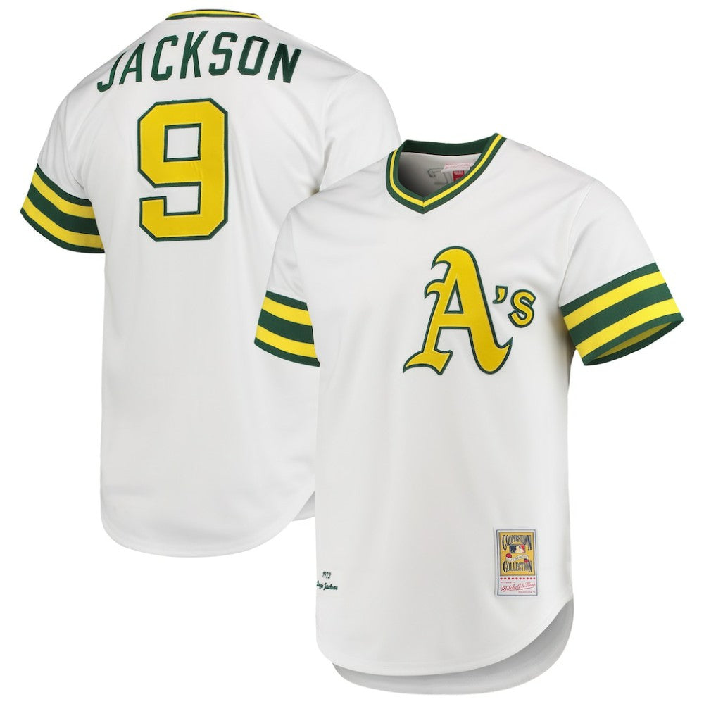 Reggie Jackson Athletics Mitchell & Ness 1972 Cooperstown Collection Authentic Jersey - White Jerseys