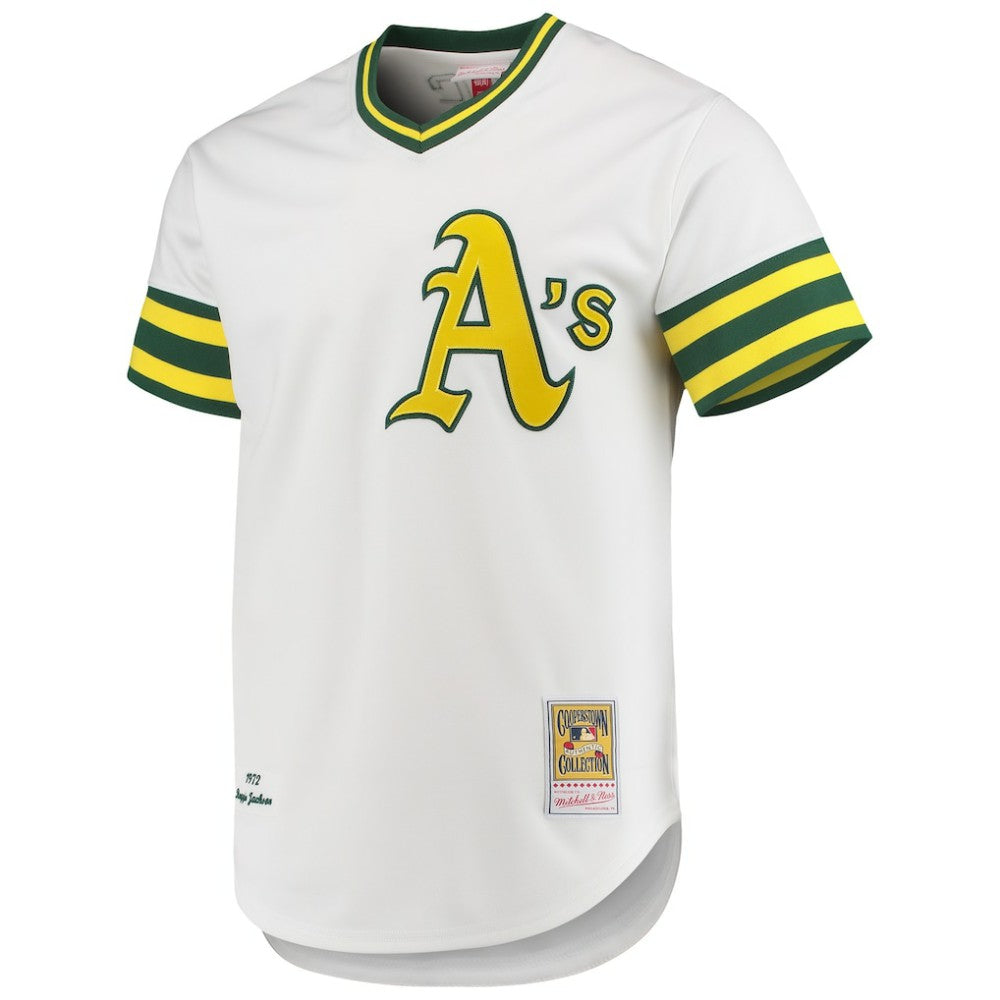 Reggie Jackson Athletics Mitchell & Ness 1972 Cooperstown Collection Authentic Jersey - White Jerseys